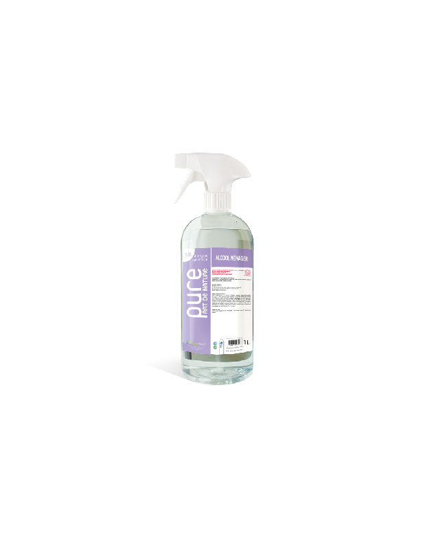 Alcool ménager 70° - Détergent multi-usages parfum eucalyptus - ECOCERT - Spray 1L - Marque Pure Part de Nature_0