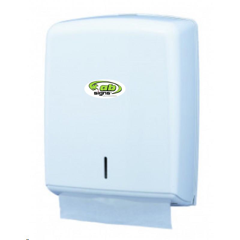 Distributeur d'essuie-main en papier - 600 pièces - format V/Z/M - blanc cassé avec fermeture à clé_0