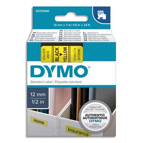 Dymo ruban d1 noir/jaune12mmx7m pour 1000/1000+/2000/3500/4500/5000/5519_0