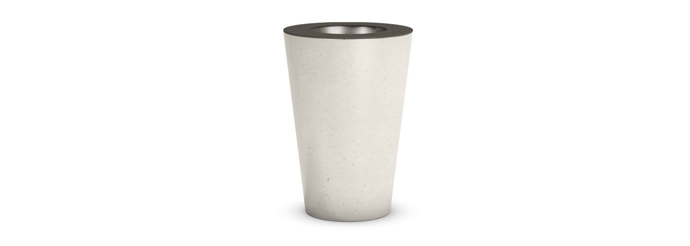 La corbeille Smooth - Poubelle publique - The Italian Lab - UHPC, armature acier, capacité 80L - D. base 350, D. sup. 450, H 810 mm_0