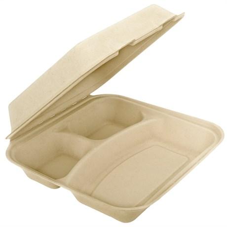 LARGE BOXE BIONIC 3 COMPARTIMENTS 25X25X7.5 CM CELLULOSE NATUREL (VENDU PAR 250)