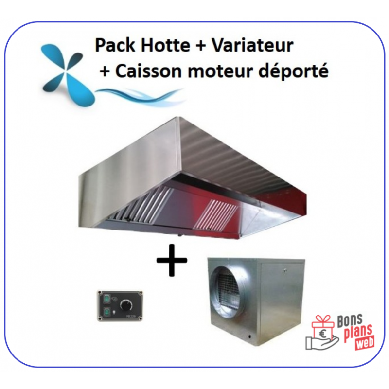 Phottecaisson - pack 1 à 3 m hotte + caisson moteur déporté + variateur_0