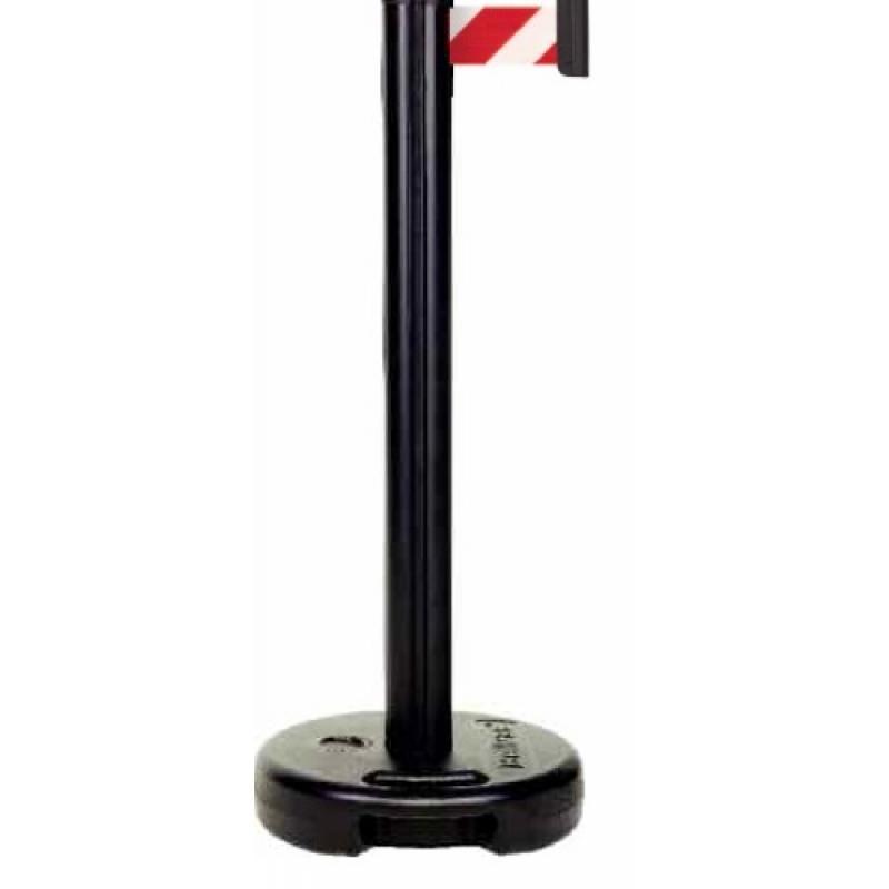 Poteau plastique de repérage et balisage coloris noir avec sangle 37 m rougeblanche base à lester carton de 3 pièces_0