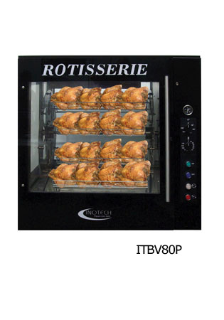 Rôtissoire électrique ventilée à balancelles ITBV80P - cuisson par convection et grill quartz - finition design noir_0