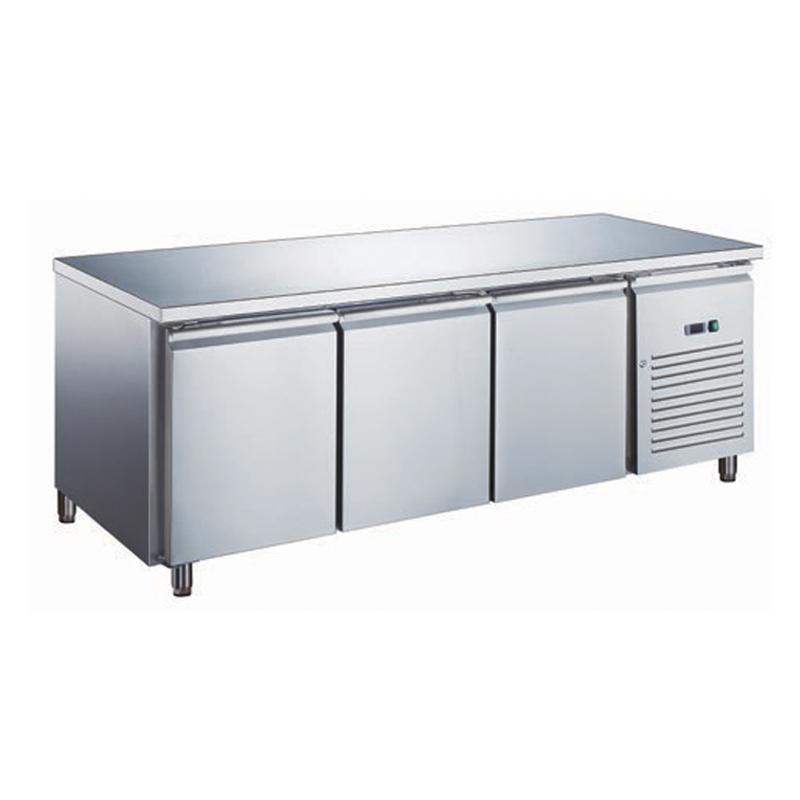 Table réfrigérée sans dosseret inox positive avec évaporateur ventilé 3 portes 339 litres - SN3101X_0