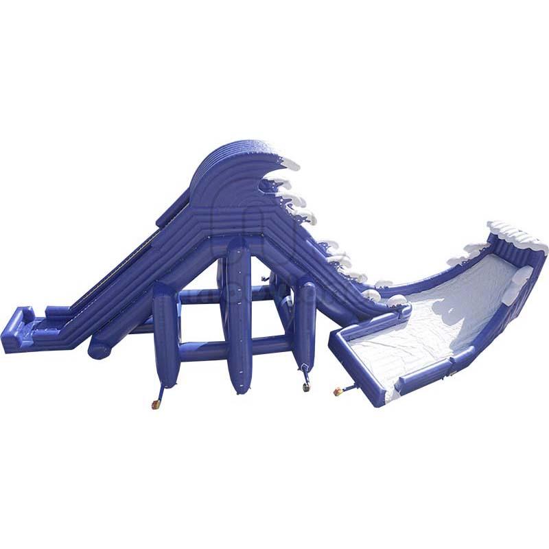 Toboggan aquatique Double Vague - Structure gonflable géante 38m x 16m x 11m - Norme CE EN 14960_0
