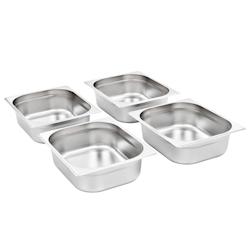 VidaXL Récipients Gastronorm 4 Pcs Gn 1 2 100 Mm Acier Inoxydable - argenté 50888_0
