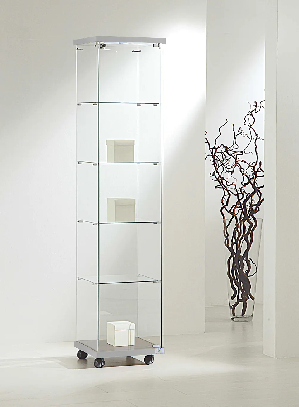 Vitrine colonne standard éclairage 4/18lva - gris_0