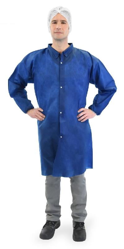 50 blouses vertes ou bleues CE à usage unique, sans poches, fermeture pressions - BLSPCNTEBL-IM01_0