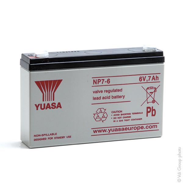 BATTERIE PLOMB AGM YUASA NP7-6 6V 7AH F4.8_0