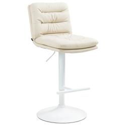 CLP Tabouret de bar Damar similicuir Crème/Blanc - beige polyester 322920_0