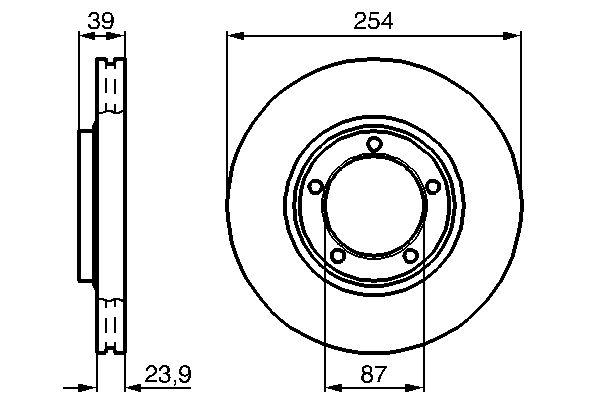 Disque de frein Bosch 0986478714 - ventilé intérieur - boîte de 2 disques - 5 trous - pour l'avant_0