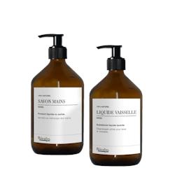 Flacon distributeur en verre ambré - Savon mains & Liquide vaisselle - Collection Minimaliste - 500ml - marron verre M-PO-SMLV500_0