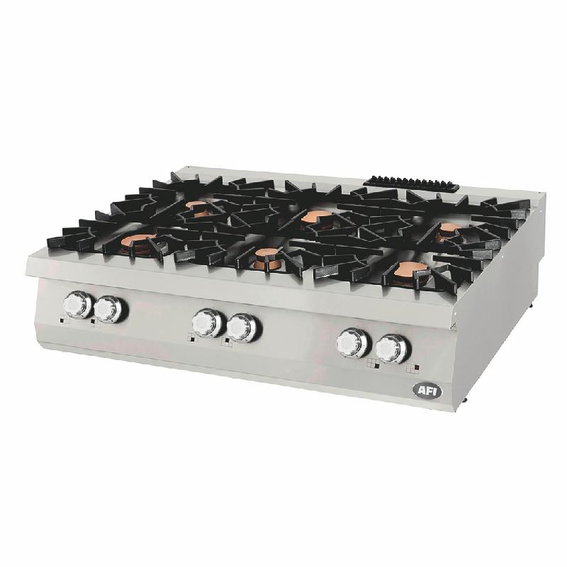 Fourneau à gaz 6 brûleurs à poser - F6AP9G120 - 48 kW - Inox_0