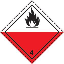Plaque-étiquette de danger ADR magnétique 30×30 cm - classe 4.2 - Réf. 46377_0