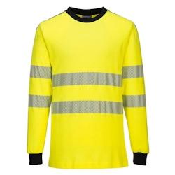 Portwest - Tee-shirt haute visibilité anti-feu manches longues WX3 Jaune / Noir Taille M - M 5036108363995_0