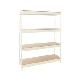 PROREGAL Étagère pour Charges Lourdes BIG WOOD YETI FOUR | HxLxP 200x120x75cm | 400kg par Niveau | Blanc - blanc métal PR_RS24-60_0