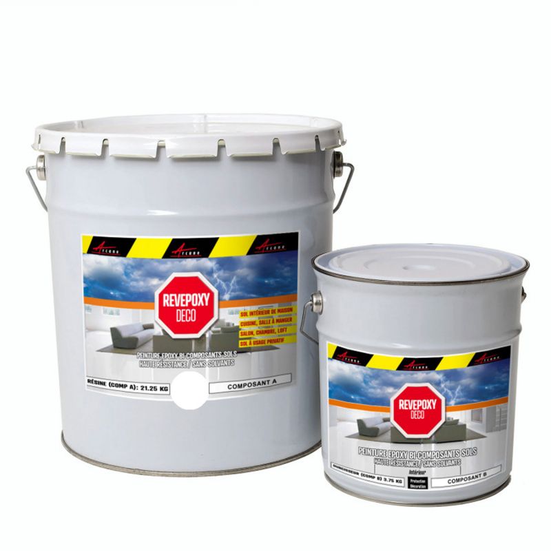 Résine epoxy pour sol intérieur - REVEPOXY DECO - 6,50kg - Ref: 3700043492400_0