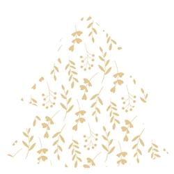 Serviettes forme sapin leafy or fond blanc (144 unités) MESA BELLA - doré papier 3701168945482_0