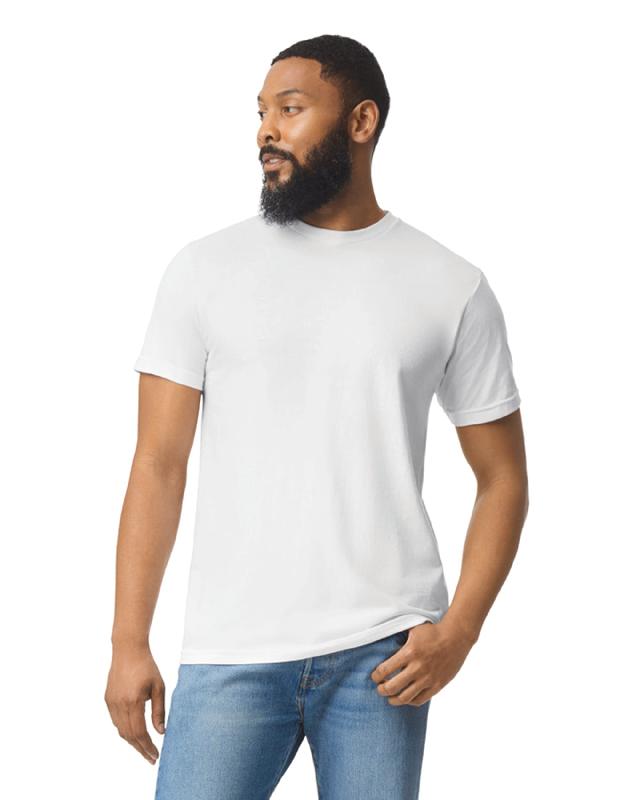 T-shirt homme Softstyle CVC - Réf: GI67000 - Gildan - 60% coton / 40% polyester - Tailles jusqu'à 4XL - Pitch Black et White_0