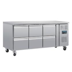 Table Réfrigérée Inox 6 Tiroirs GN 1/1 - Froid Ventilé, 465L, Contrôle Digital - Polar Série U - DA548_0