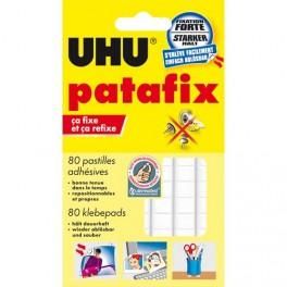 UHU ETUI DE 6 BANDES PÉDÉCOUPÉES DE 80 PASTILLES PATAFIX BLANCHE 042620