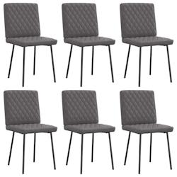 VidaXL Chaises à Manger Lot De 6 Gris Similicuir - gris 8721158569301_0