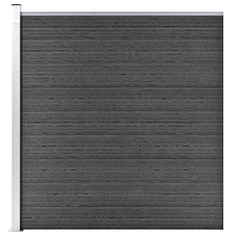 Vidaxl panneau de clôture wpc 175x186 cm noir 148973_0