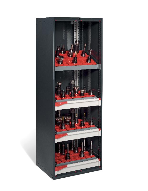 Armoire d'atelier porte-cônes h.2000 mm sans portes - Gris Anthracite RAL 7016_0