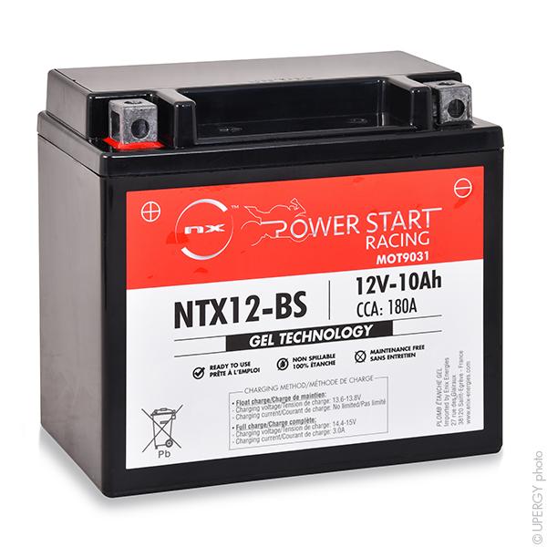 Batterie moto Gel NX YTX12-BS / FTX12-BS / NTX12-BS - 12V 10Ah - Haute performance et sans entretien_0