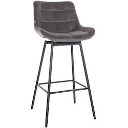 CLP Tabouret de bar Weston Pivotant Gris/Velours - gris textile 321493_0