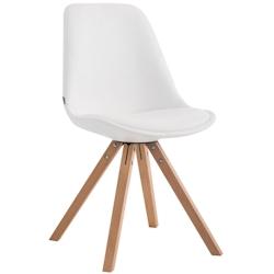 Décoshop26 - Chaise de cuisine salle à manger scandinave assise en PVC blanc 4 pieds en bois forme carré clair 10_0003410 - blanc 3000251567410_0