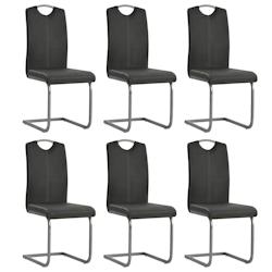 Décoshop26 - Lot de 6 chaises de salle à manger cuisine cantilever style moderne en synthétique gris CDS022280 - gris 3000025631538_0