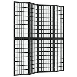 Décoshop26 - Paravent séparateur de pièce cloison pliable 4 panneaux 160 x 170 cm bois massif de sapin noir et papier de riz DEC031180 - noir 30002_0