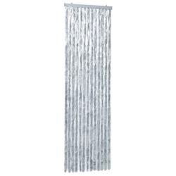 Décoshop26 - Rideau contre insectes moustiquaire Blanc et gris 56x185 cm Chenille DEC022181 - blanc 3001318469609_0