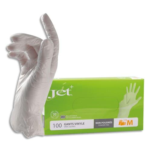 Boîte de 100 gants en vinyle non poudrés - dispositif médical - longueur 24 cm - taille 8 - ambidextres - contact alimentaire_0