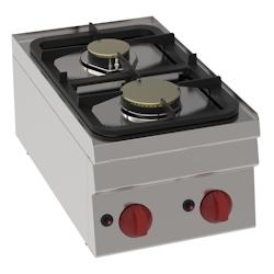 EURAST - Réchaud a gaz 2 feux sur table - 350x600x280 mm - 6,6 Kw - 33100311 - inox 33100311_0