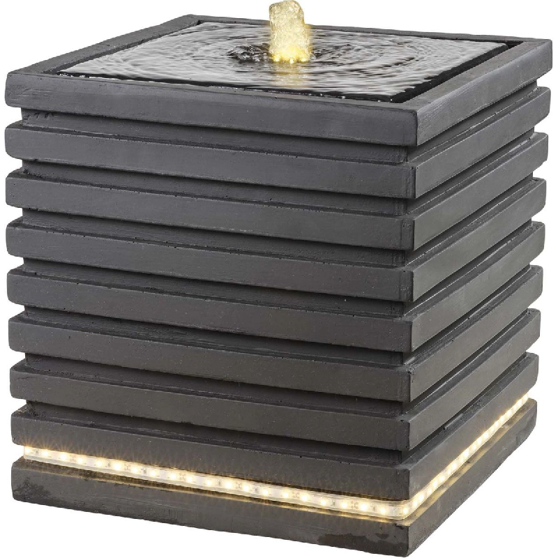 Fontaine extérieure en composite Square Lumineo - gris 8720093391923_0
