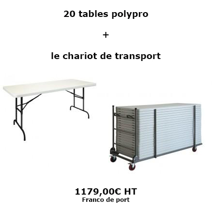 LOT DE 20 TABLES POLYPRO_0