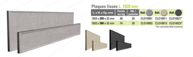 Plaques lisses - plaque de soubassement - perin et cie - l1920mm_0