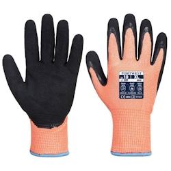 Portwest - Gants anti coupures de niveau D Hiver Vis-Tex HR Cut en nitrile Orange / Noir Taille 9 - 5036108321643_0