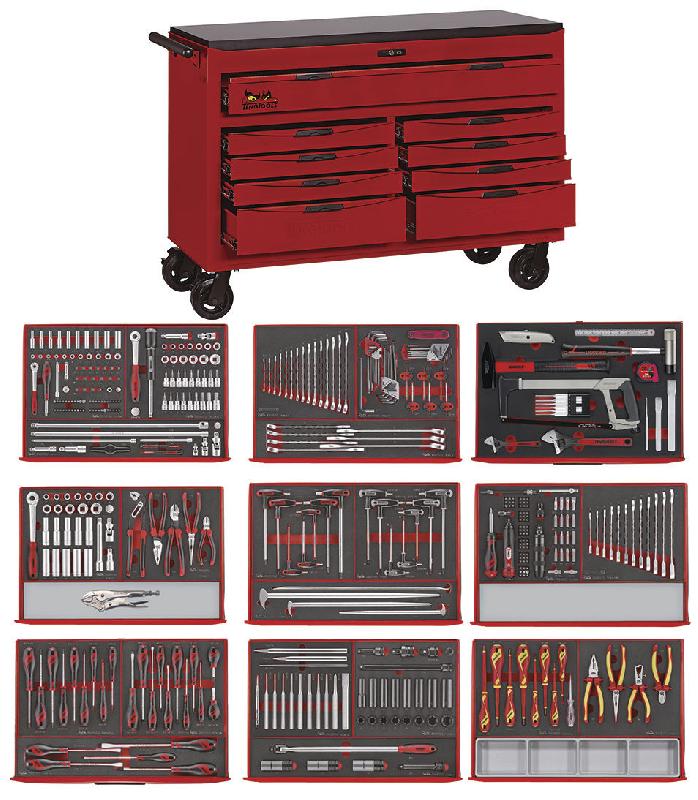 Servante rouge foam mega master set 9 tiroirs Teng Tools TCEMM699N9_0