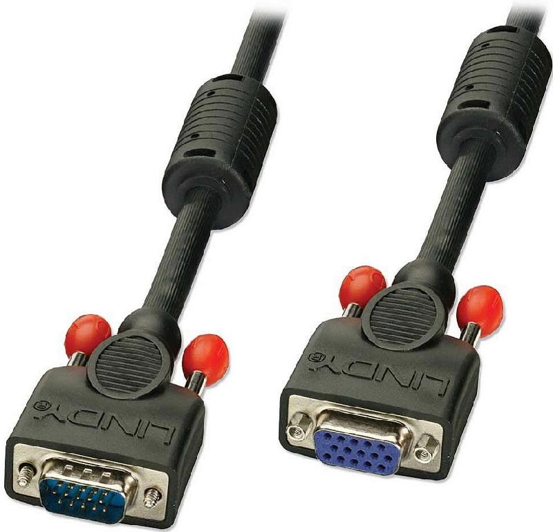 Rallonge VGA 1 m - Noir - LINDY 36392 avec connecteurs VGA (D-Sub) mâle et femelle_0