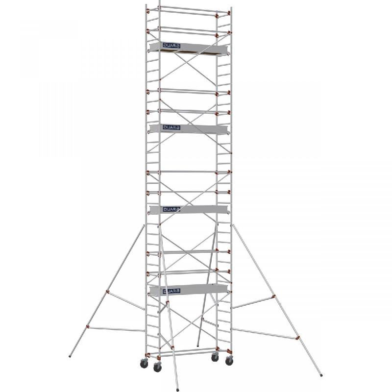 Échafaudage roulant aluminium AL 205 version standard - Hauteur de travail : 9,90 m - DUARIB - 613718_0