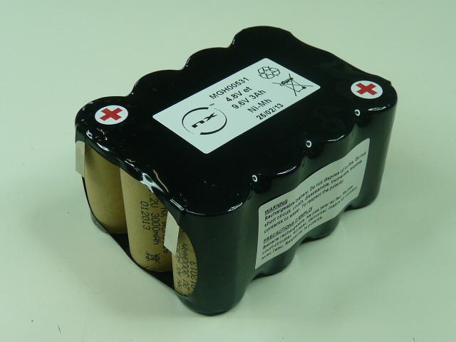 Batterie industrielle NiMH 12x SC HD ST2 - 9.6V 3000mAh - Pack bi-tension 4.8V et 9.6V - Marque NX_0