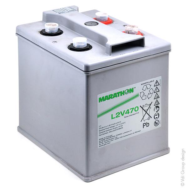 Batterie de démarrage plomb AGM Marathon L L2V470 V0 FR 2V 470Ah M8-F - durée de vie 12 ans_0