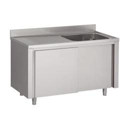 CombiSteel Plonge Inox 1 Bac à Gauche Portes Coulissantes   Gamme 700 - 7864847481827_0