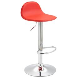 Décoshop26 - Lot de 2 tabourets de bar avec repose-pieds en PVC rouge pied trompète en métal chromé 10_0004259 - 3000252010885_0