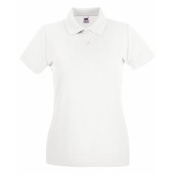 FRUIT OF THE LOOM, Polo femme, manches courtes, patte de boutonnage 2 boutons ton sur ton, blanc, S, - S blanc 7865540245075_0