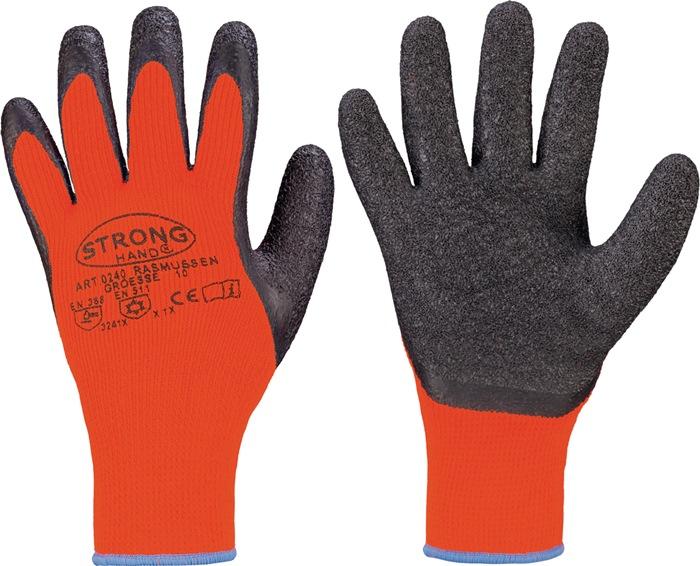 Gant de protection contre le froid Rasmussen taille 9 orange/noir EN 388, EN 511 catégorie EPI II 100 % polyacryl. Avec latex rétrécissant STRONGHAND_0